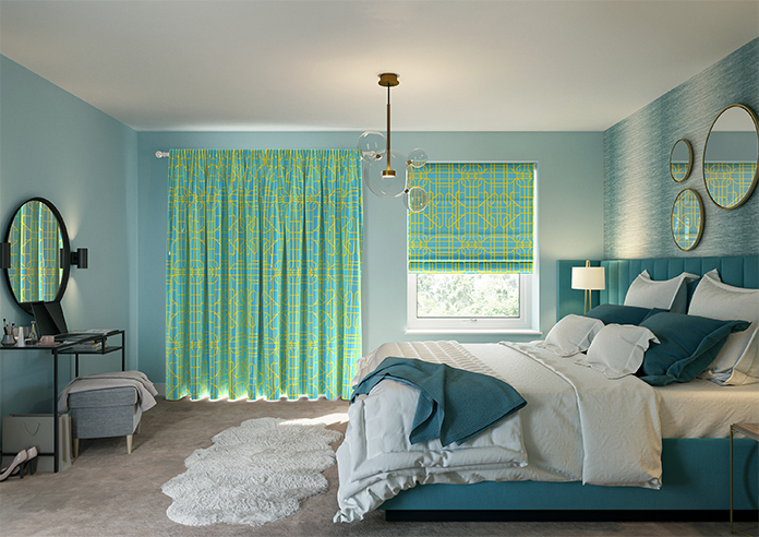 Bamboo Candy, Yellow Blue - Made To Measure Curtains - Image 15